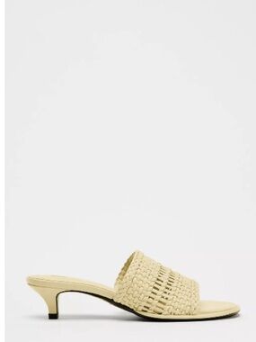 ZARA Women's Beige Woven Slide Heel